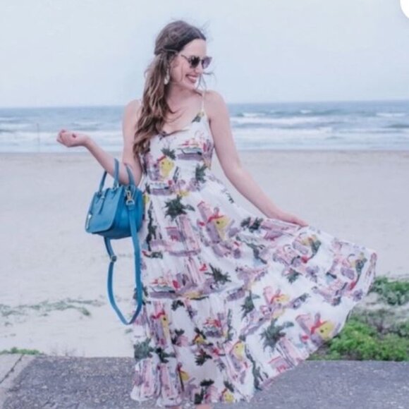 Anthropologie Multicolor Printed Midi Dress - Picture 5 of 7